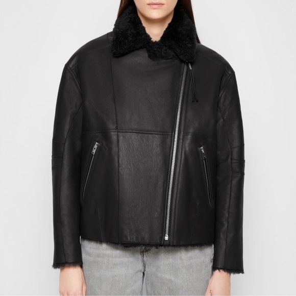 IRO Jackets & Blazers - Iro Black Leather and Shearling Coat Size M